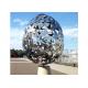 Egg Hollow Shape Stainless Steel Sculpture , Metal Ball Sculpture Corrosion Stability