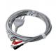 3 Lead ECG Lead Cable With Leadwires 6pin Snap For AHA Colin BP88S / Ormon BP-S510