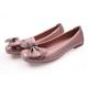 Square Toe Flat Heeled Shoes Ballerina Foldable With Big Bow