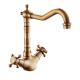 Electroplating Antique Brushed Brass Kitchen Tap Full Copper OEM for Bathroom Basin