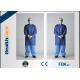 SMS Disposable Lab Coats Dark Blue With Knitted Collar And Knitted Cuff Anti - Static