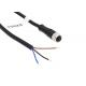 IP67 waterproof straight M8 round metal head cable assemblies with 3 core, 3