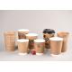 8oz 12oz 16oz Kraft Double Wall Paper Cups PE Coated With Plastic Lids