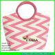 LUDA large beach town tote bag pink paper straw handbag