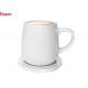 Smart heatable cup with qi charging pad self heating cup keep drinks hot at 55℃ white color