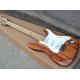 Natural Wood Mahagany Body Electric Guitar with SSS Pickup,White Pickguard,Maple Fingerboard