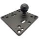 120mm 0.25KGS Adjustable Aluminum Ball Mount Rubber 1.5in AMPS Plate For Tablet