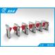 Waist high flap barrier gate with red retractable winds for ticket station