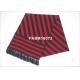 Red Black Stripes Cold Long Woven Silk Scarf For Unisex AZO Free