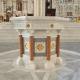 Marble Baptism Font Natural Stone Catholic Church Sculptures Baptismal Hand Carved Customized