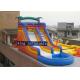 PVC Tarpaulin 8 * 4.5m Blue Inflatable Water Slide With Pool For Kids