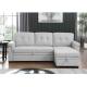 Beige color L shape 3 seater sofa bed with  pull-out bed+chaise storage sleeper sofa bed for Living room and Apartment