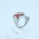 Fashion 316L Stainless Steel Casting Clay CZ Stones Ring LRX319