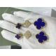 VCARO9II00 Van Cleef Vintage Alhambra Earrings With Malachite / Diamond