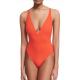 Red Plain color swimsuit naked back style swimwear