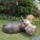 Bronze Hippo Large Garden Animal Sculptures Modern Cast Copper Brass