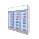 Minus 22 Degrees Upright Glass Door Freezer  Display Fridge In Supermarket