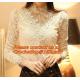 Women Blouse Shirts Casual Hollow Crochet Shawl Collar Blusas Femininas Plus Size Lace Top