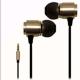 stereo earphone copper housing 3.5mm golden plated plug 1.2m wire with Mic.