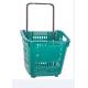 Large Capacity Shopping Basket With Wheels Plastic Rolling Cart With Handle