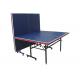 Standard Size Black Table Tennis Table Steel Material With Wheels Blue Top