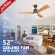 Smart Home 52 Bedroom Ceiling Fan Light With Strong Wind 3 Color Light
