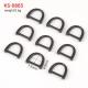 7.5mm Inner Width Metal Black D Rings Clasp Zinc Alloy D-Ring Buckle for Pet Clothing