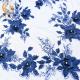 Dark Blue Wedding Dress Lace Fabric 55 inch Width Rhinestones Decoration