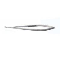 140 Mm Ophthalmic Needle Holder , Eye Surgery Instruments Curved Tip With Lock