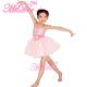 Pinky Tutu Dance Dress Leotard Under Mesh Spandex Polyester Material For Solo Dance Performance