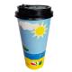 Colorful 425ml Double Wall Paper Cups Insulated Paper Container FDA / FSC