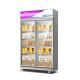 1000L Glass Door Display Showcase Upright Freezer With Fan Cooling System