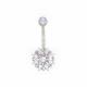 Purple Crystal Body Piercings Jewellery Round Belly Button Rings 316 Stainless Steel