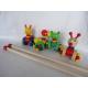 Cartoon Whirling Cart / Trolley Wooden Car Carrier Toy with Lovely Animal Shape