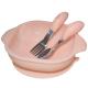 Baby Soft Silicone Suction Bowl Plate Small Baby Divided Plate Spoon With Lid Set
