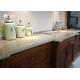 Beige Sparkle Quartz Worktops Glossy Polished Ogee Edge Scratch Resistant