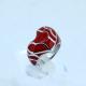 stainless steel ring with red enamel color  LRX65
