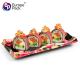 High quality rectangle plastic disposable fondue sushi tray with lid