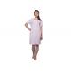 Natural 100 Cotton Short Sleeve Nightgown , V Neck Night Dress For Women
