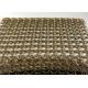 Gold Stainless Steel Ring Decorative Wire Mesh / Chain Link Mesh For Curtain