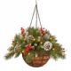 Outdoor Prelit Artificial Hanging Baskets Christmas Decorations