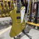 Custom Grand Firebird Style Electric Guitar in Golden Color with Gold Hardware Mahogany Body Rosewood Fingerboard