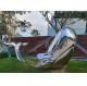 Mirror Polished Modern Art Stainless Steel Whale Sculpture Garden Landscape