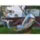 Mirror Polished Modern Art Stainless Steel Whale Sculpture Garden Landscape