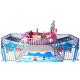 Pink color good fiberglass quality  flying sleigh car for indoor and outdoor playground entertainment