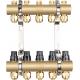 6111 Polished Brass Water Distribution Manifolds up to 12 Branches w/ Concealed Supply Flowrate Tuner & Dustproof Caps