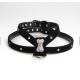 Custom Black Leather Dog Harness Leash , S Size Small Dog Pulling Harness