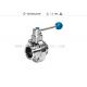 Stainless Steel Clamped End actuated butterfly valve High purty Pull hand