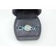 Handmade Dark Blue Velvet Jewelry Box For Finger Ring , Suede Jewellery Display