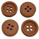Faux Wood Polyester Buttons Four Hole 26L Apricot Color Round Shape With Rim